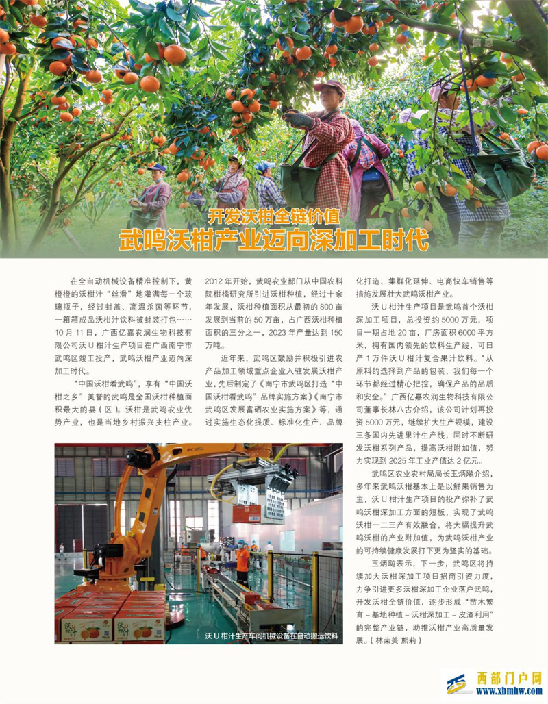 开发沃柑全链价值 武鸣沃柑产业迈向深加工时代(图1) 开发沃柑全链价值 武鸣沃柑产业迈向深加工时代(图1)